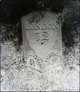 detail of milepost at TM209456Photo: D Hamilton, 1983~1987