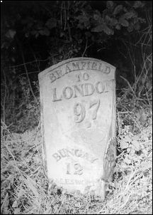 detail of milepost at TM402726Photo: D Hamilton, 1983~1987