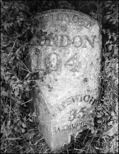 detail of milepost at TM483817Photo: D Hamilton, 1983~1987