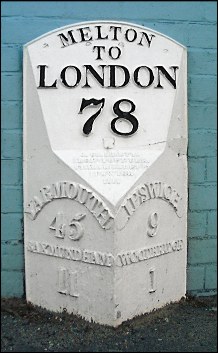 detail of Melton milepost at TM281506