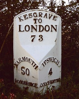detail of Kesgrave High School milepost at TM223459