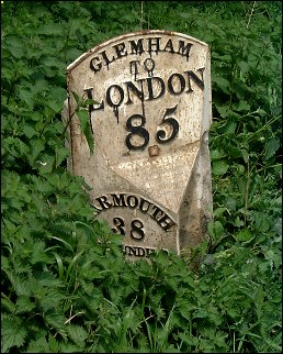 detail of Little Glemham milepost at TM341589