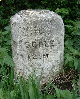 detail of Little Stonham milestone at TM118602