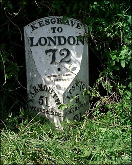 detail of Kesgrave milepost at TM207457