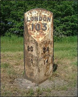 detail of Frostenden milepost at TM477804