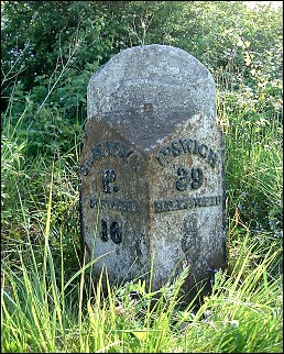 detail of St Mary's Parish milepost at TM349881