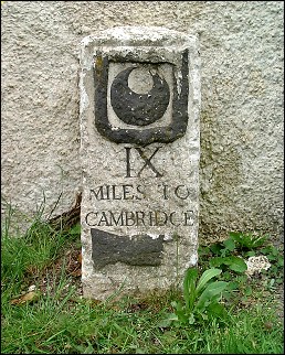 detail of Fowlmere milestone at TL420458