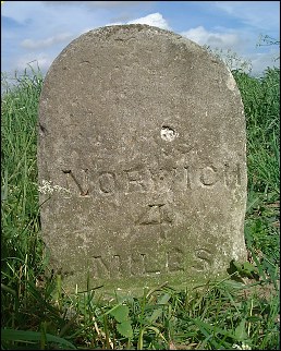 detail of Bawburgh Hill milestone at TG160078