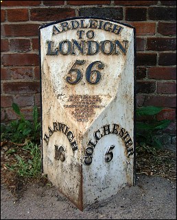 detail of Ardleigh milepost at TM055296