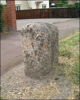 detail of Ditton Fields milestone at TL473594
