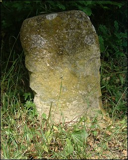 detail of Madingley milestone at TL396609