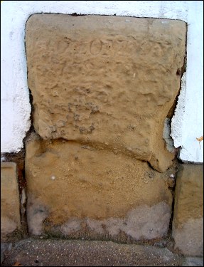 detail of Southwell milestone at SK701540