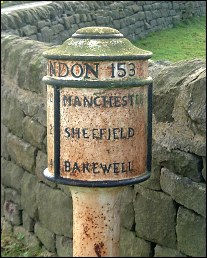 detail of Baslow milepost at SK251718