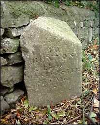 detail of Bakewell milestone at SK215689