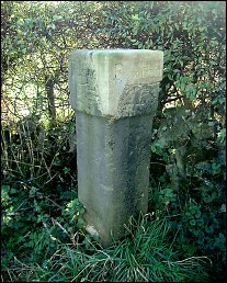 detail of Burton Moor guide stone at SK203683