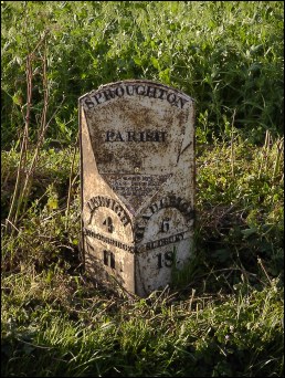 detail of Sproughton milepost at TM110438