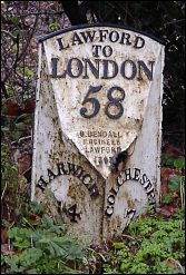 detail of Lawford milepost at TM081310