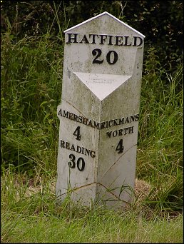 detail of Chenies milepost at TQ015980