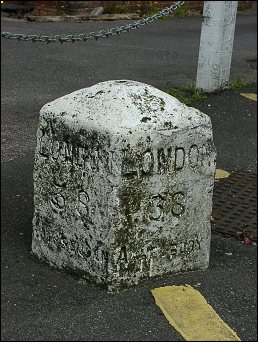 detail of Stoke Mandeville milestone at SP843109
