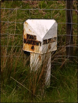 detail of Ochr y Bwich milepost at SH807168