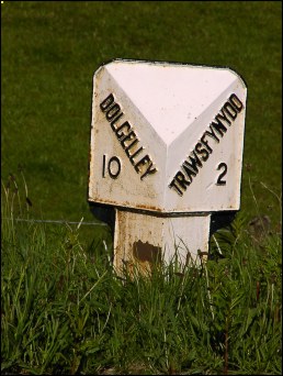 detail of Bronaber milepost at SH712317