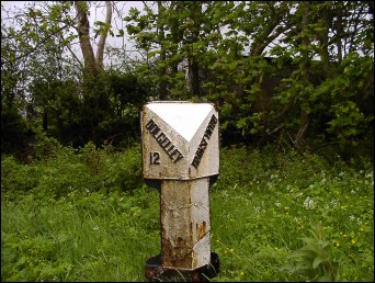 detail of Trawsfynydd milepost at SH711349