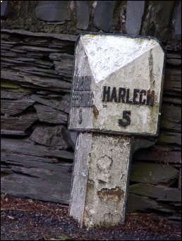 detail of Bryn Bwach milepost at SH620366