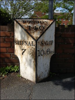detail of Cluddley milepost at SJ633107