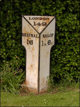 detail of Emstrey Crematorium milepost at SJ514111