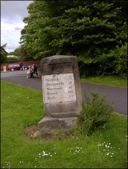 detail of Shrewsbury Roundabout milestone at SJ507120