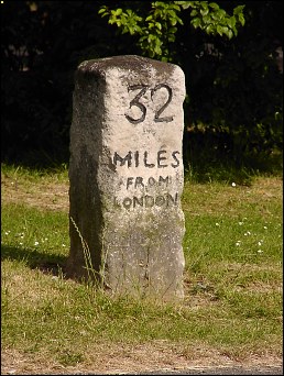 detail of Stevenage Old Town milestone at TL233261