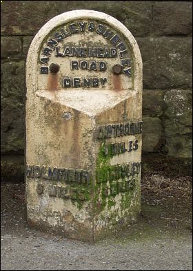 detail of Denby Dale milestone at SE226082