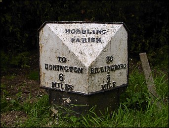 detail of Horbling milepost at TF118351
