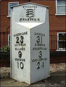 detail of Stansted Mountfitchet milepost at TL510251