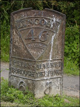 detail of Glinton milepost at TF152061