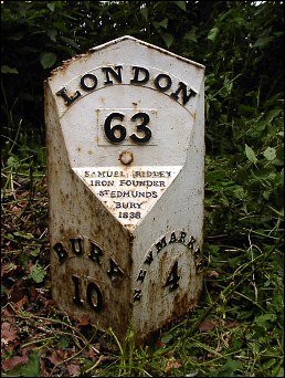 detail of Kennet milepost at TL700666