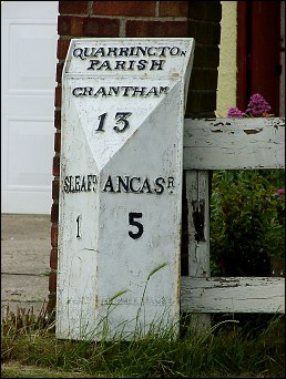 detail of Sleaford milepost at TF055449
