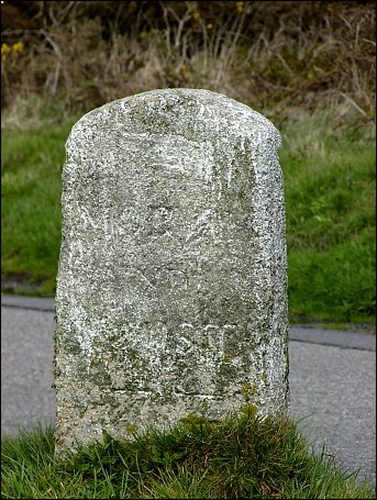 detail of Trevowhan milestone at SW414349