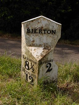 detail of Bierton milepost at SP843158